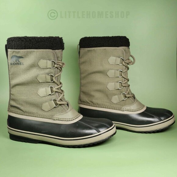 NWT! Sorel Men's 1964 PAC Nylon Waterproof Boot, Sage, Dark Moss Green, Size 11 - Picture 3 of 7